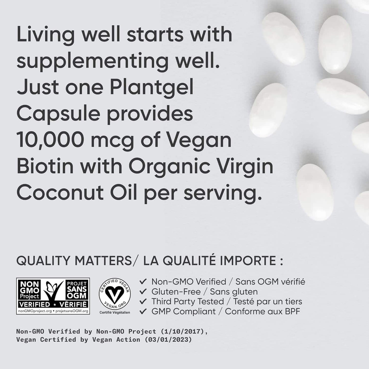 Advertisement for Plantgel Capsules with text about supplementing well and product details.
