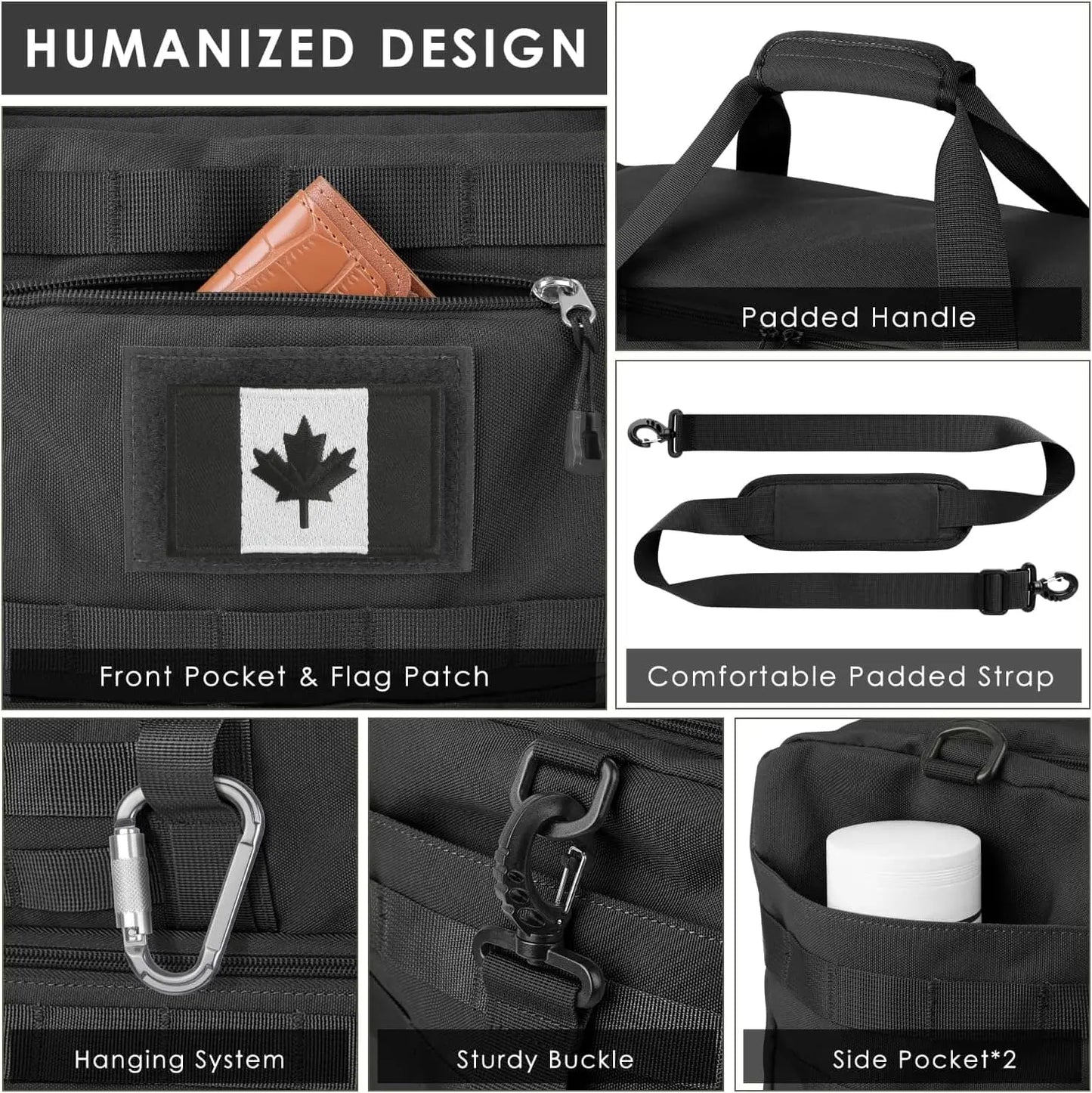 ETRONIK Tactical Travel Duffle Bag for Men – Carry-On Weekender Gym Bag with Shoe Compartment, Wet Pocket & Toiletry Bag – Military-Style Overnight Bag for Travel, Sports & Outdoor ETRONIK