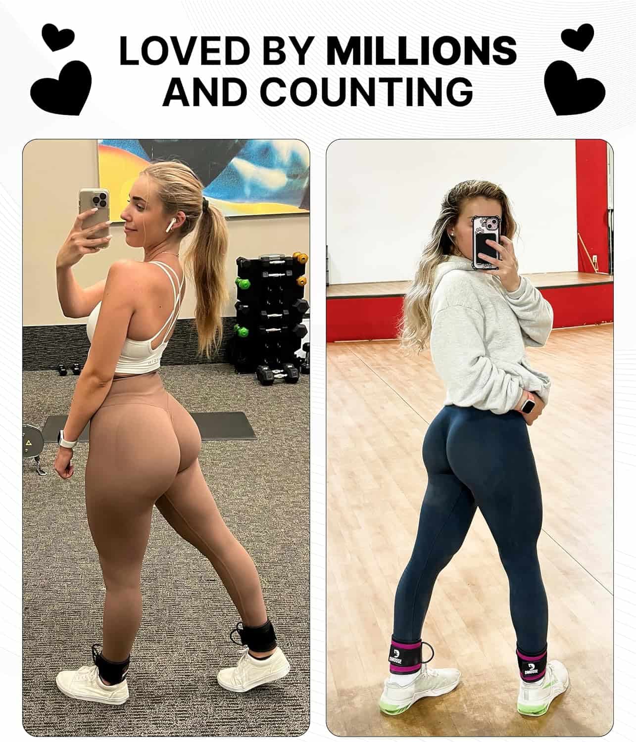 DMoose Ankle Straps for Cable Machines – Glute & Leg Kickback Straps for Gym & Home Use DMoose