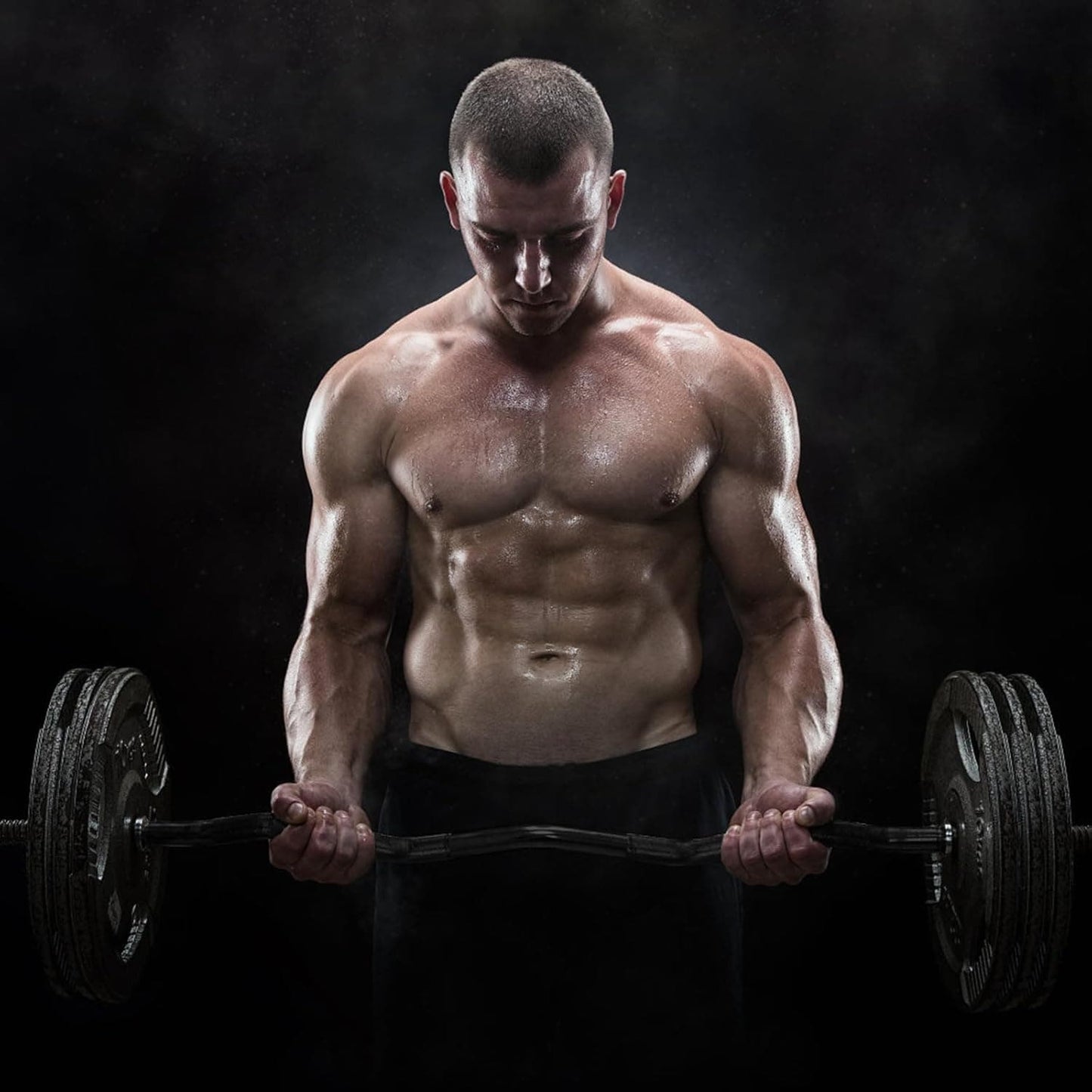 AZOI 47" EZ Curl Bar – 1-Inch Weightlifting Bar with Star Collars | Ergonomic Curling Bar for Biceps, Triceps, Squats, Hip Thrusts, Lunges | 220 lbs Capacity, Nickel-Plated Steel FitCore Supply