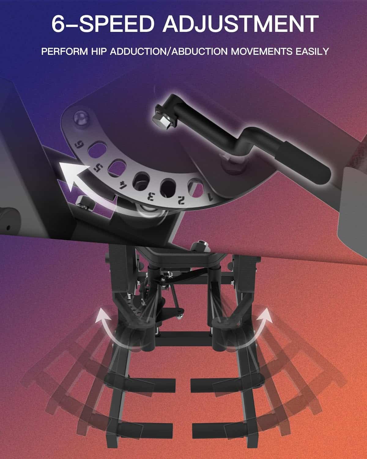 Hip Abductor & Adductor Machine – Inner & Outer Thigh Exercise Machine for Glutes and Legs, 440 LB Heavy-Duty Home Gym Equipment HVO