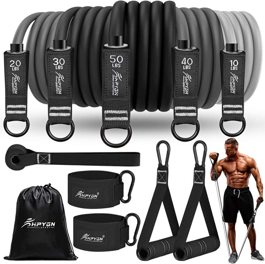 HPYGN Resistance Bands Set – 150 lbs Stackable Tension for Full Body Home Workouts HPYGN