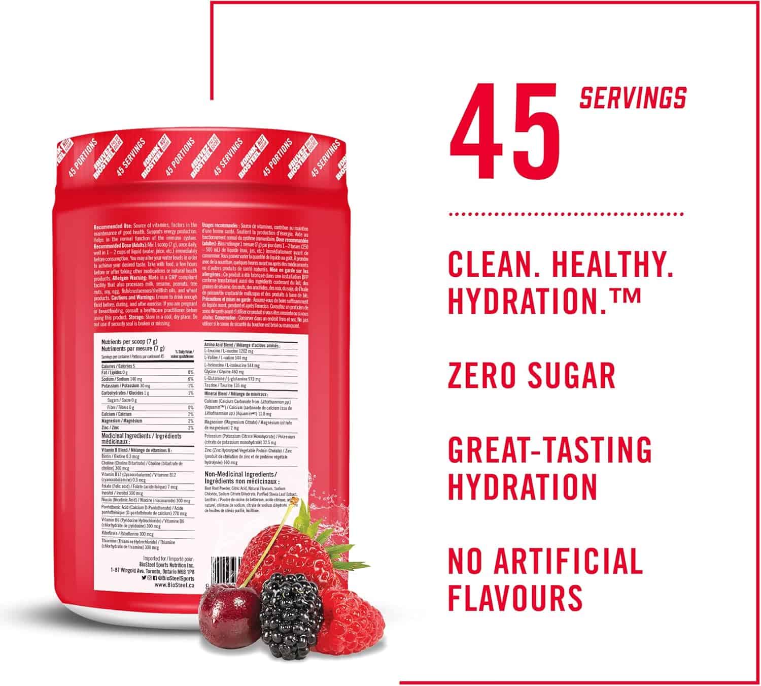 BioSteel Hydration Mix – Mixed Berry, Zero Sugar, Clean Electrolytes