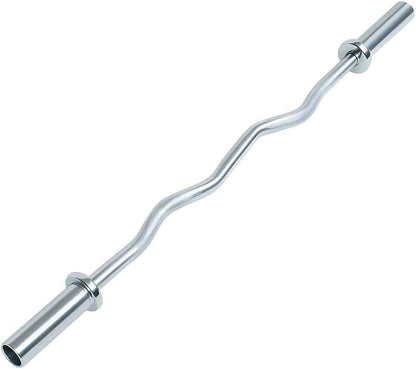 Chrome curl bar on a white background