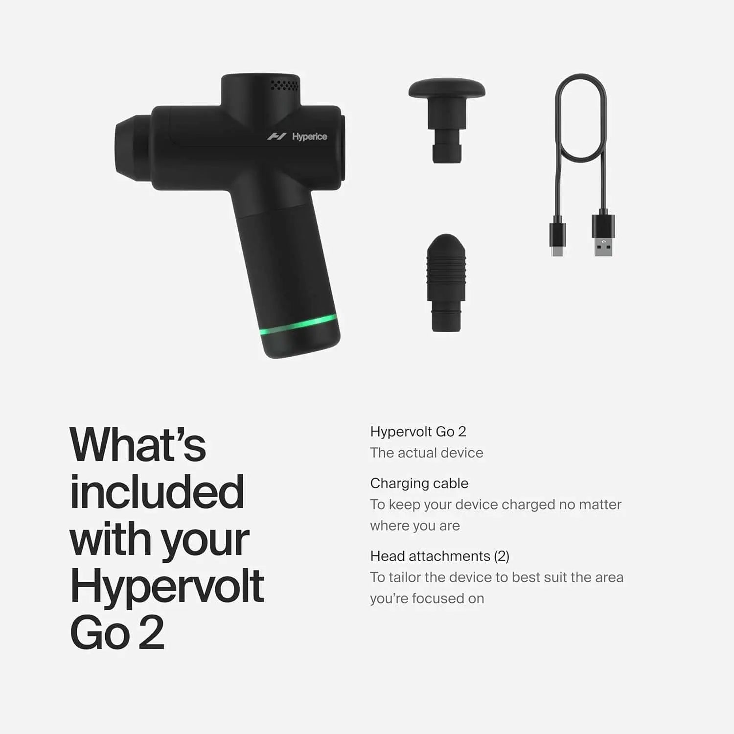 Hyperice Hypervolt Go 2 – Quiet Glide Portable Percussion Massage Gun | 3 Speeds, Travel-Ready, Lightweight Hyperice