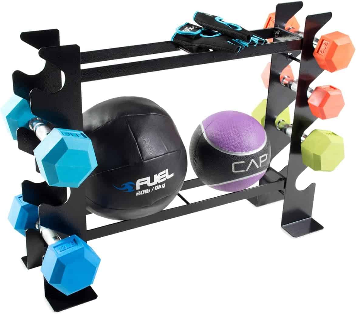Barbell 2-Tier Dumbbell & Accessory Rack – Heavy-Duty Steel Weight Organizer (500 lb Capacity) CAP Barbell