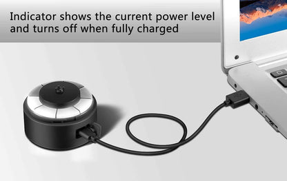 Black power adapter with USB cable connected to a laptop on a light gray background.