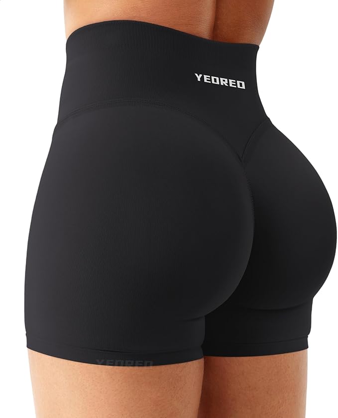 YEOREO Women’s Workout Shorts – Butt Lifting 4.5" Seamless Hidden Scrunch High Waist Biker Shorts with Tummy Control YEOREO