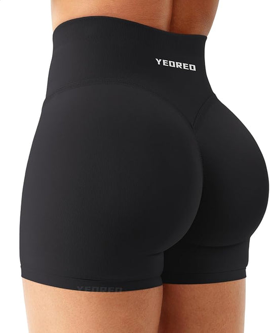 YEOREO Women’s Workout Shorts – Butt Lifting 4.5" Seamless Hidden Scrunch High Waist Biker Shorts with Tummy Control YEOREO