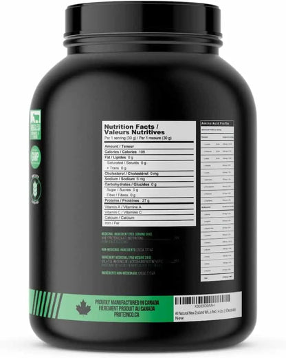 ProteinCo Grass-Fed New Zealand Whey Protein Isolate – 27g Protein – 4 Lbs – Stevia Sweetened | Lactose & Gluten Free