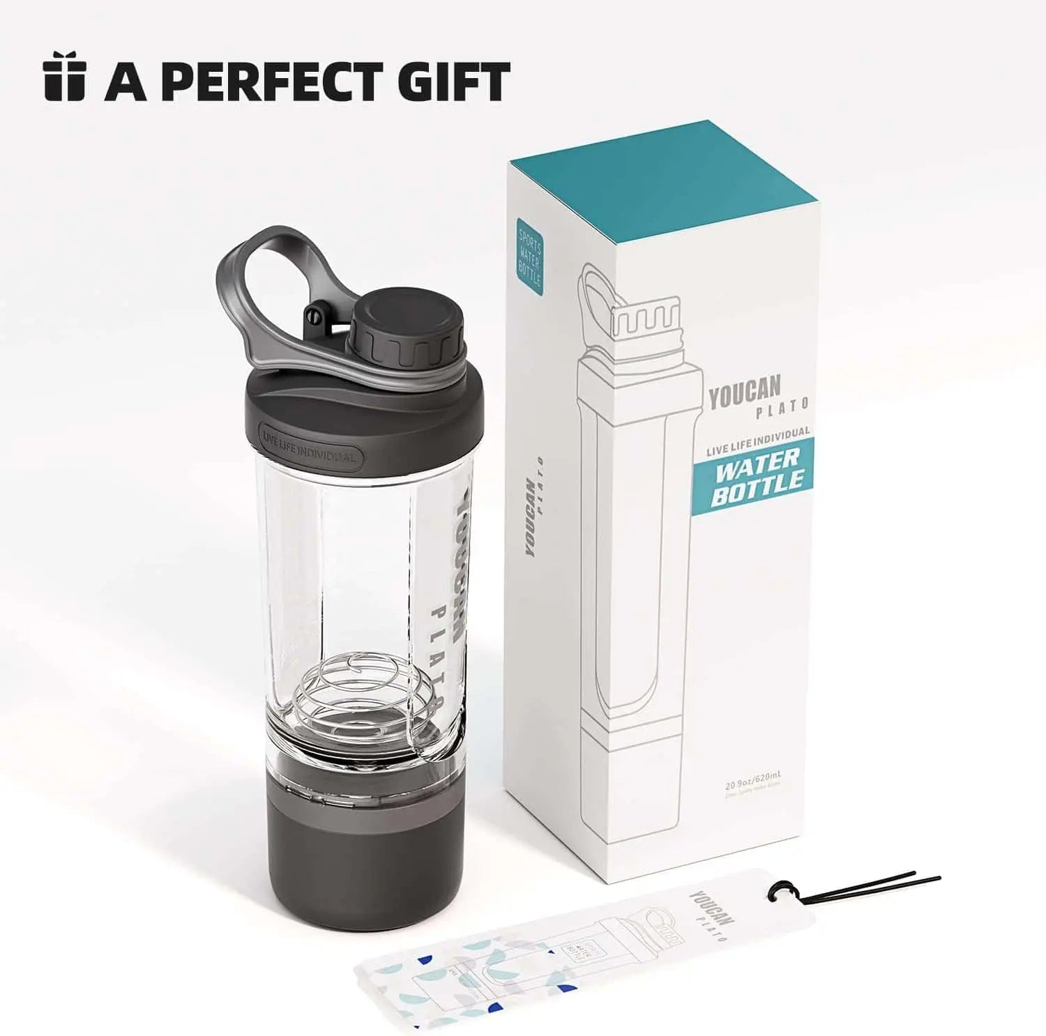 21oz Protein Shaker Bottle with Powder & Pill Storage | BPA-Free Tritan, Wire Whisk Ball – Leak-Proof & Travel Ready