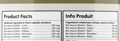 New Zealand Grass-Fed Beef Organ Complex – Liver, Heart, Kidney, Pancreas & Spleen (200 Capsules) One Earth Health