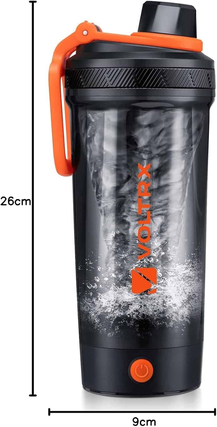 Electric Protein Shaker Bottle – Gallium USB-C Rechargeable Mixer – 24oz Self-Stirring BPA-Free Shaker Cup VOLTRX