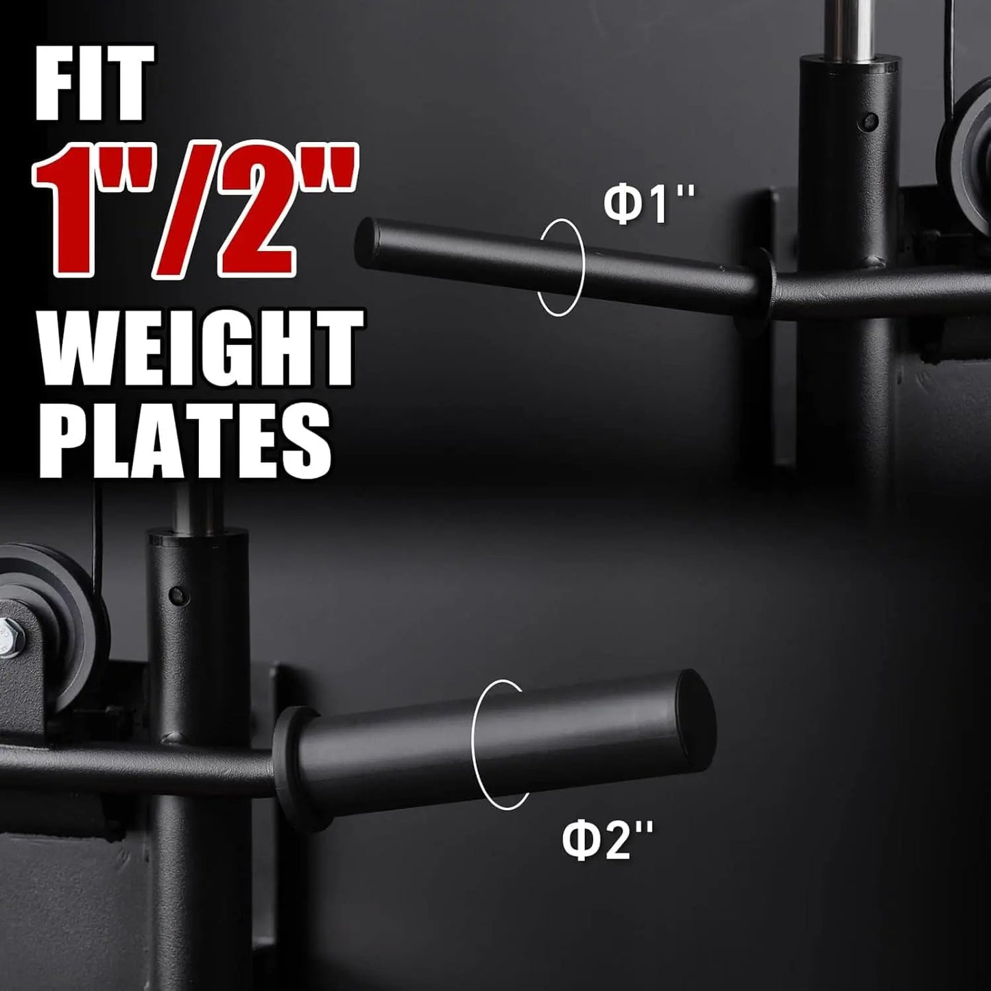 ER KANG Wall Mount Cable Crossover Machine – Dual Adjustable Pulley System with 18 Positions, Space-Saving Home Gym Fitness Equipment – Includes Lat Bar, Tricep Rope & Cable Bar ER KANG