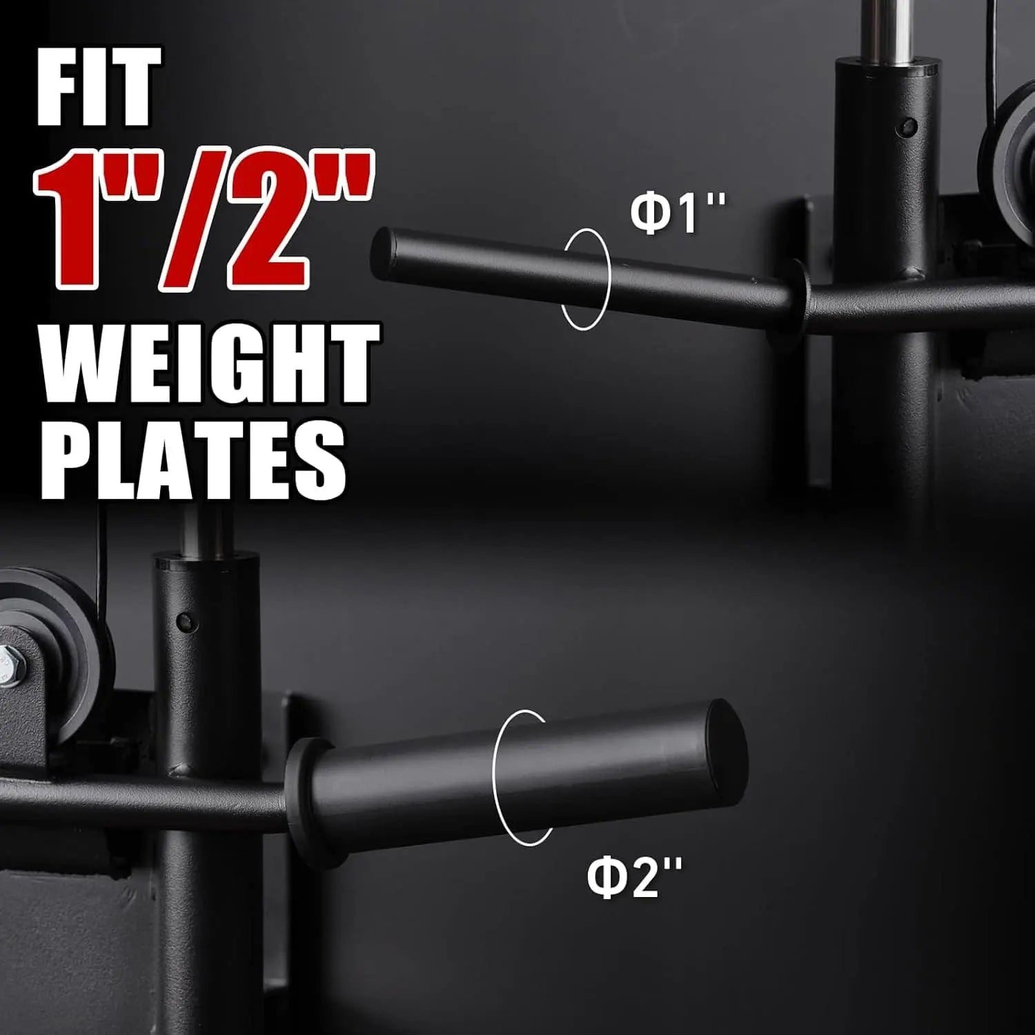 ER KANG Wall Mount Cable Crossover Machine – Dual Adjustable Pulley System with 18 Positions, Space-Saving Home Gym Fitness Equipment – Includes Lat Bar, Tricep Rope & Cable Bar ER KANG
