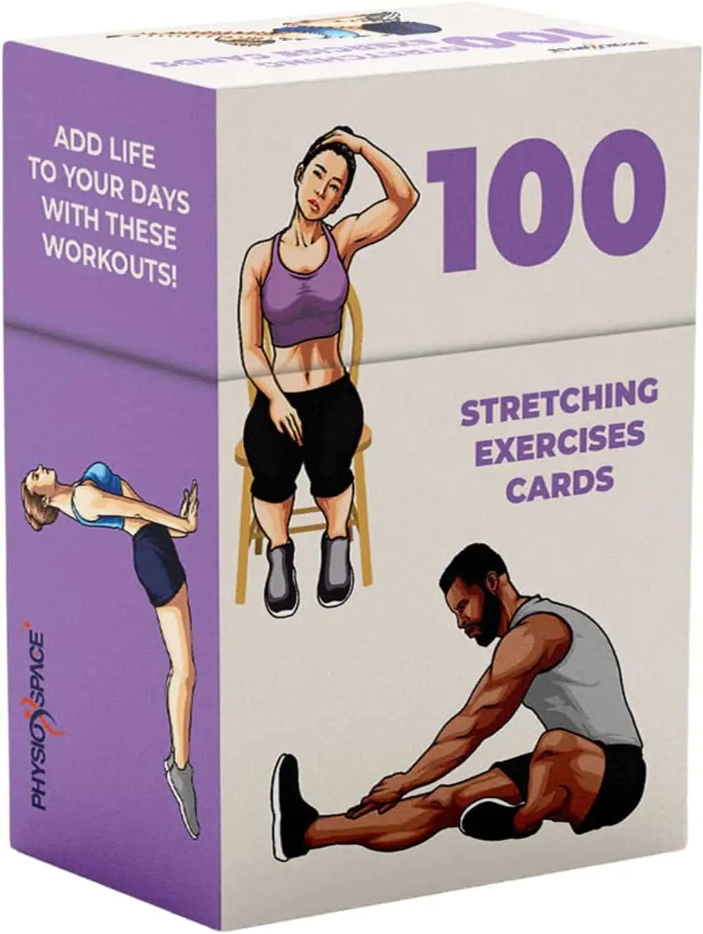 100 Stretching Exercise Flash Cards for Flexibility, Yoga, Pilates & Physical Therapy – Designed by a Physical Therapist PhysioSpace