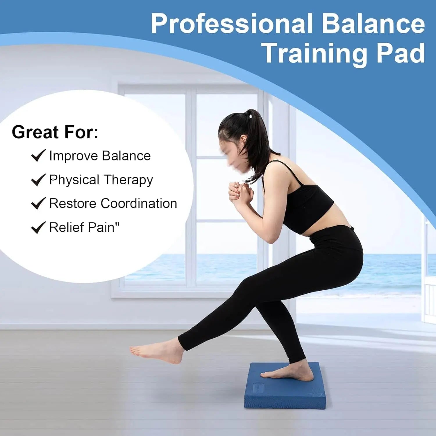 StrongTek Professional Balance Pad for Exercise – High-Density Foam Cushion for Balance Training, Physical Therapy, Yoga & Core Strength – Non-Slip, Water-Resistant Knee Pad (15.8" x 13" x 2") StrongTek