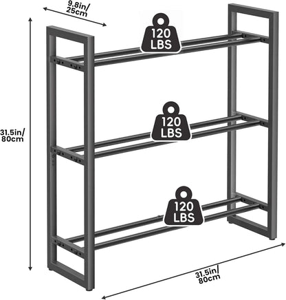 Pickpiff Adjustable 3-Tier Dumbbell Rack – Heavy-Duty Metal Weight Storage Stand (360 lb Capacity) Pickpiff