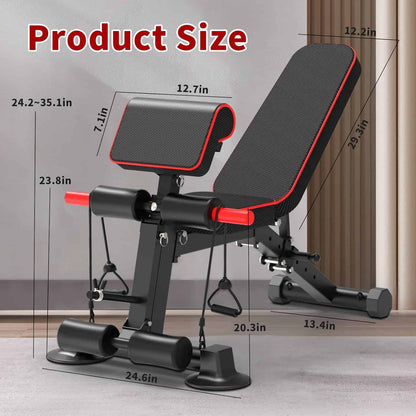 Adjustable Weight Bench – Foldable Incline/Decline Workout Bench, 500 lb Load Capacity