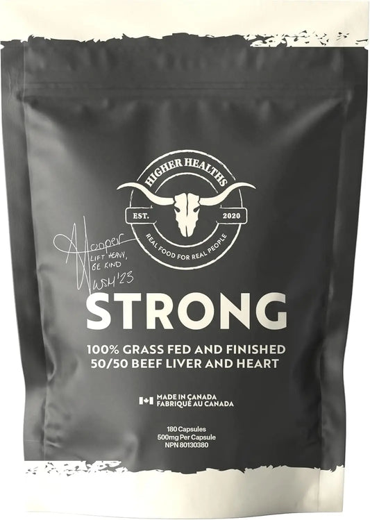 Higher Healths Strong – Grass-Fed Beef Organ Complex Supplement (180 Capsules) Higher Healths