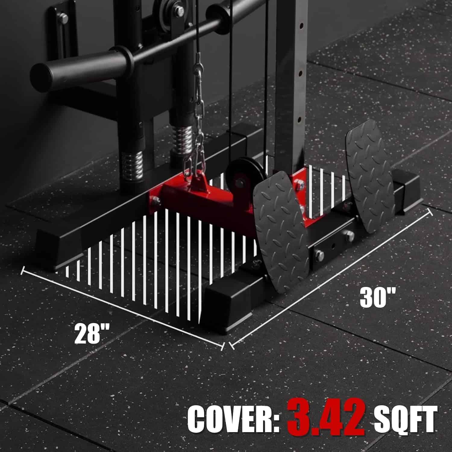 ER KANG Wall Mount Cable Crossover Machine – Dual Adjustable Pulley System with 18 Positions, Space-Saving Home Gym Fitness Equipment – Includes Lat Bar, Tricep Rope & Cable Bar ER KANG