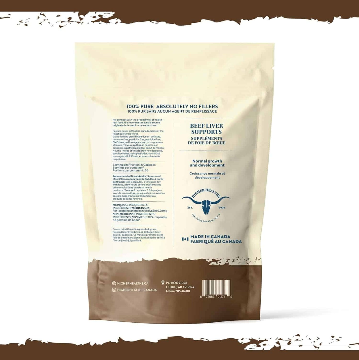 Higher Healths Grass-Fed Beef Liver Capsules – 180 Count, Freeze-Dried & Desiccated Organ Supplement – Nature’s Multivitamin, 100% Canadian Sourced FitCore Supply