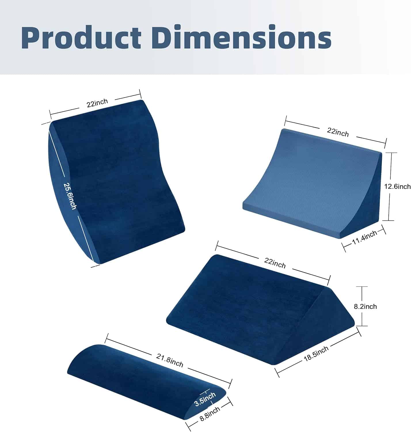 4PCS Orthopedic Bed Wedge Pillow Set – Adjustable Memory Foam for After Surgery, Acid Reflux, Rotator Cuff Recovery, Shoulder & Back Support A2ZCOMFY
