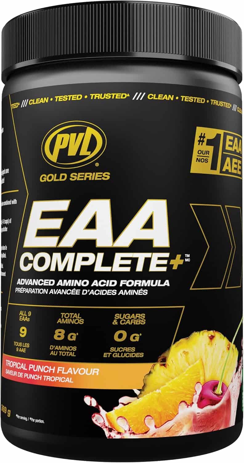 PVL Complete EAA BCAA Blend – 10 Aminos, Electrolytes, Tropical Punch PVL