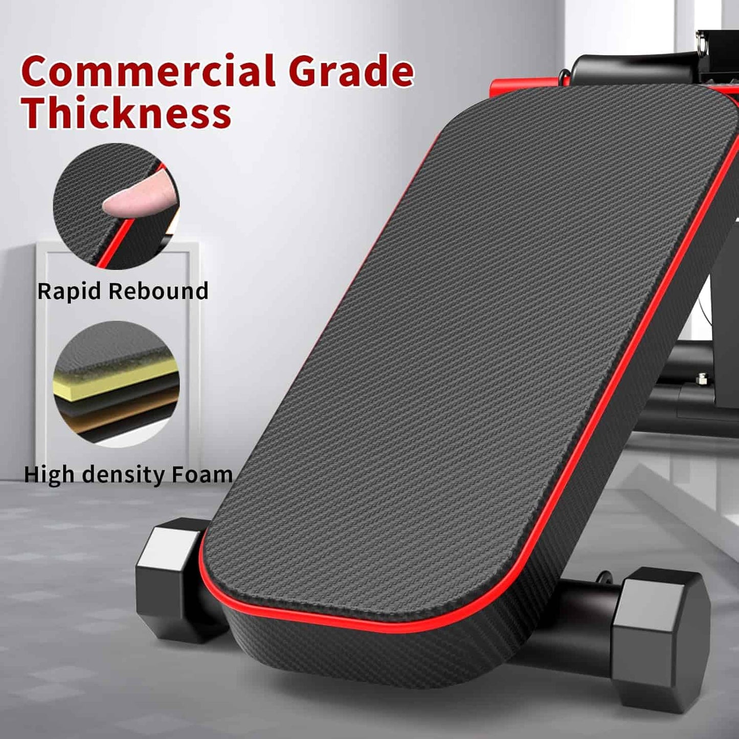 Adjustable Weight Bench – Foldable Incline/Decline Workout Bench, 500 lb Load Capacity
