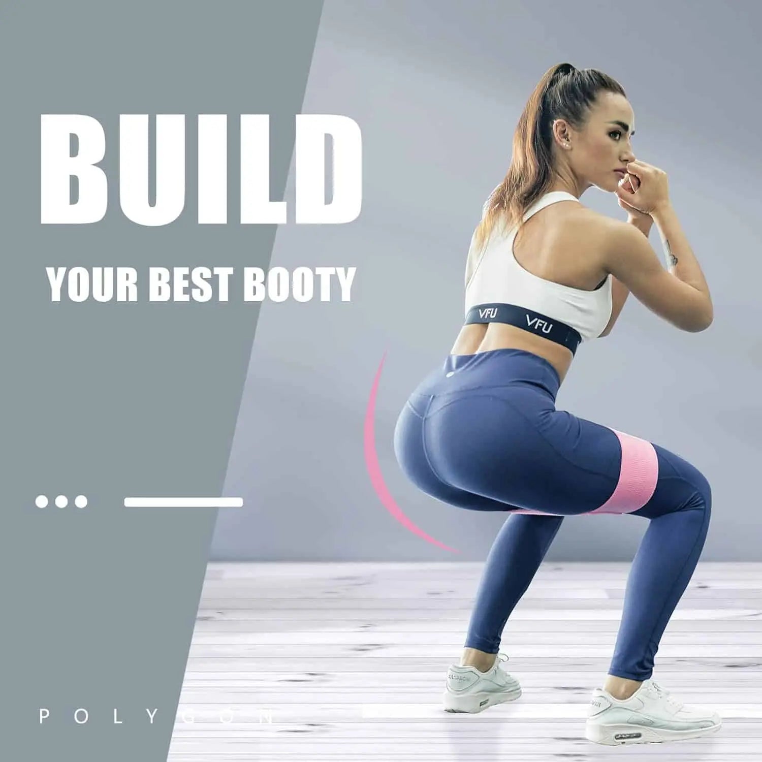 Polygon Fabric Resistance Bands – Set of 3 Non-Slip Booty Bands for Legs, Glutes & Thigh Workouts Polygon