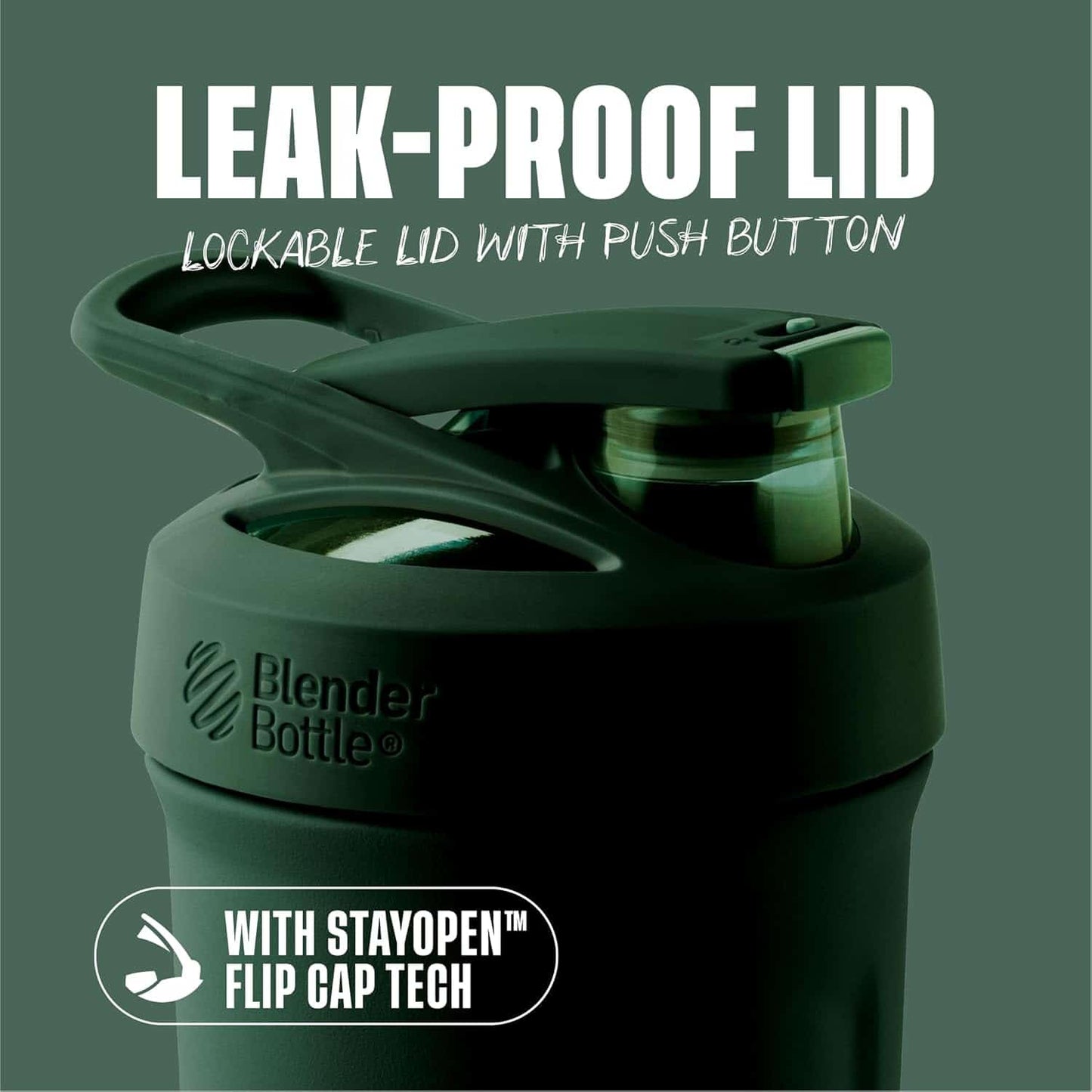 BlenderBottle Insulated Stainless Steel Shaker Bottle Forest