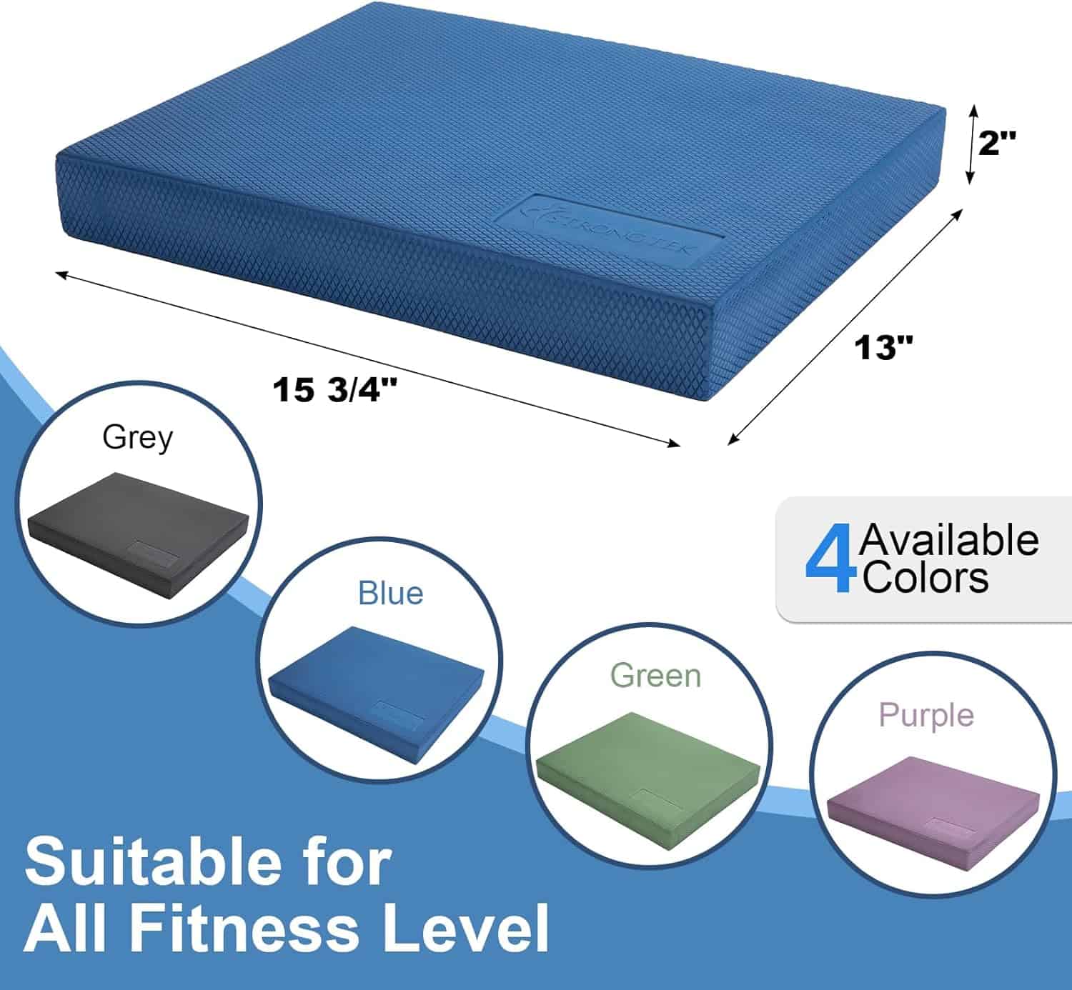 StrongTek Professional Balance Pad for Exercise – High-Density Foam Cushion for Balance Training, Physical Therapy, Yoga & Core Strength – Non-Slip, Water-Resistant Knee Pad (15.8" x 13" x 2") StrongTek