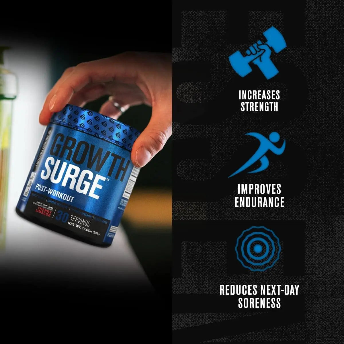 Growth Surge Post-Workout Recovery – Creatine & Muscle Builder (30 Servings, Blueberry Lemonade)