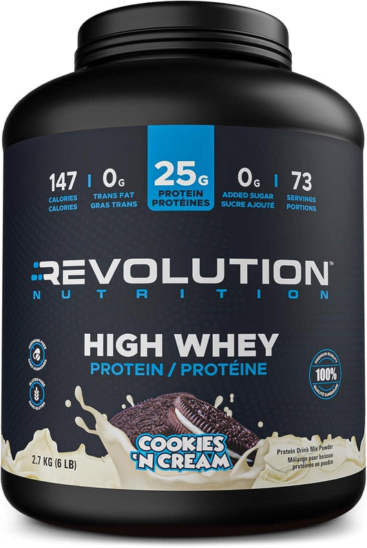 Revolution High Whey Whey Isolate Protein Powder 6LB, Cookies and Cream Revolution Nutrition