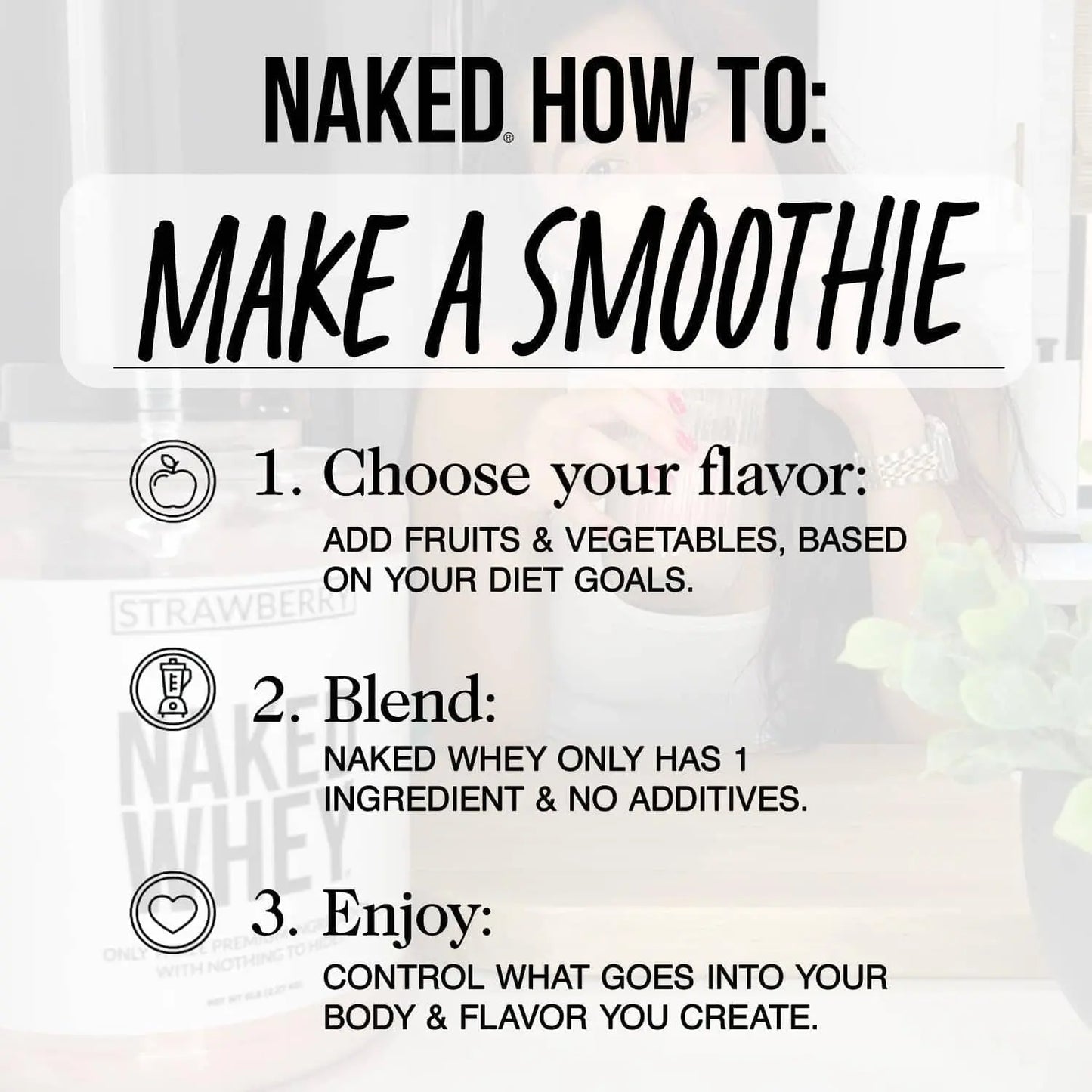 NAKED Whey Protein Powder – 100% Grass-Fed (2LB)