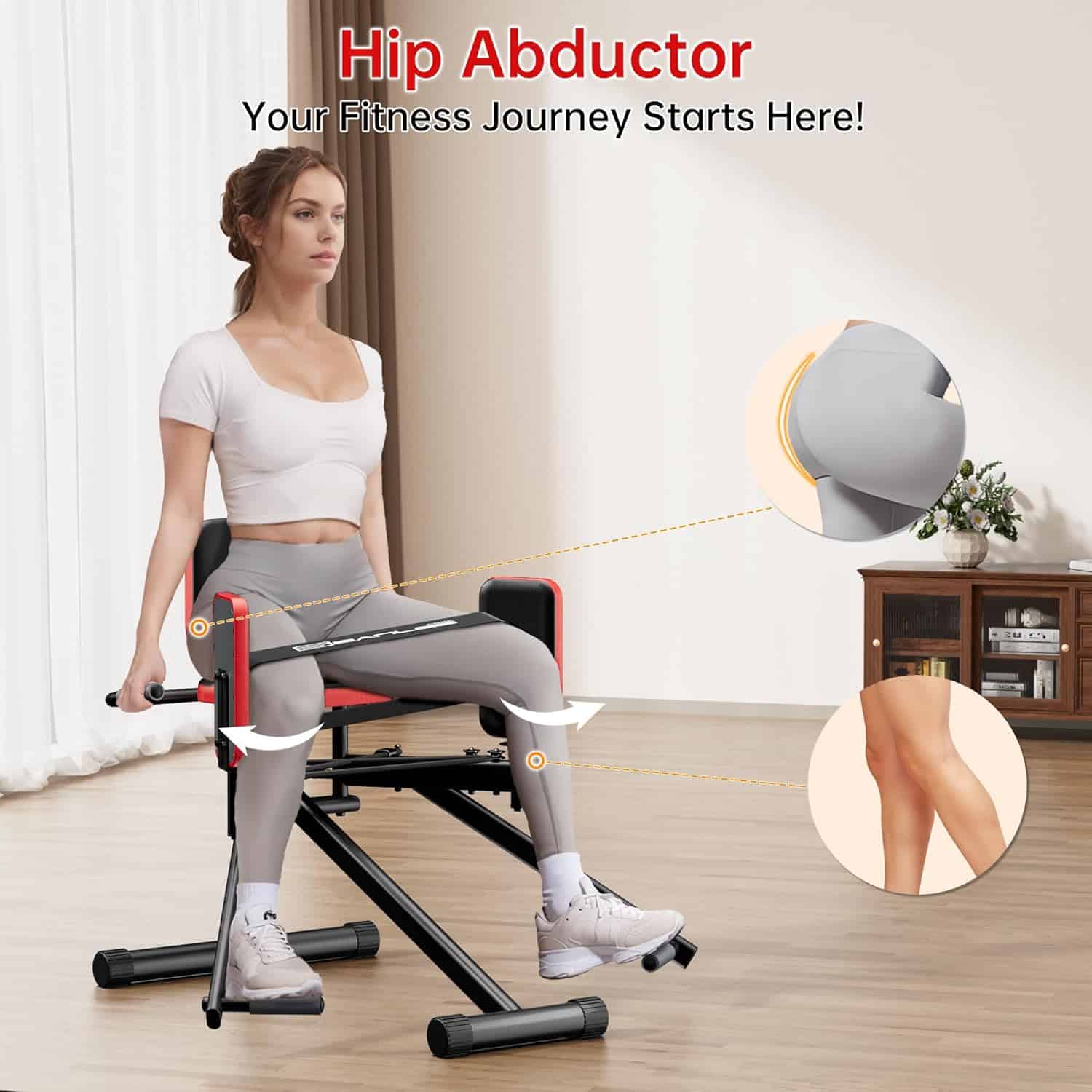 Hip Abductor Glute & Thigh Machine – Adjustable Booty Builder for Women, Compact Home Gym Equipment Seanleecore