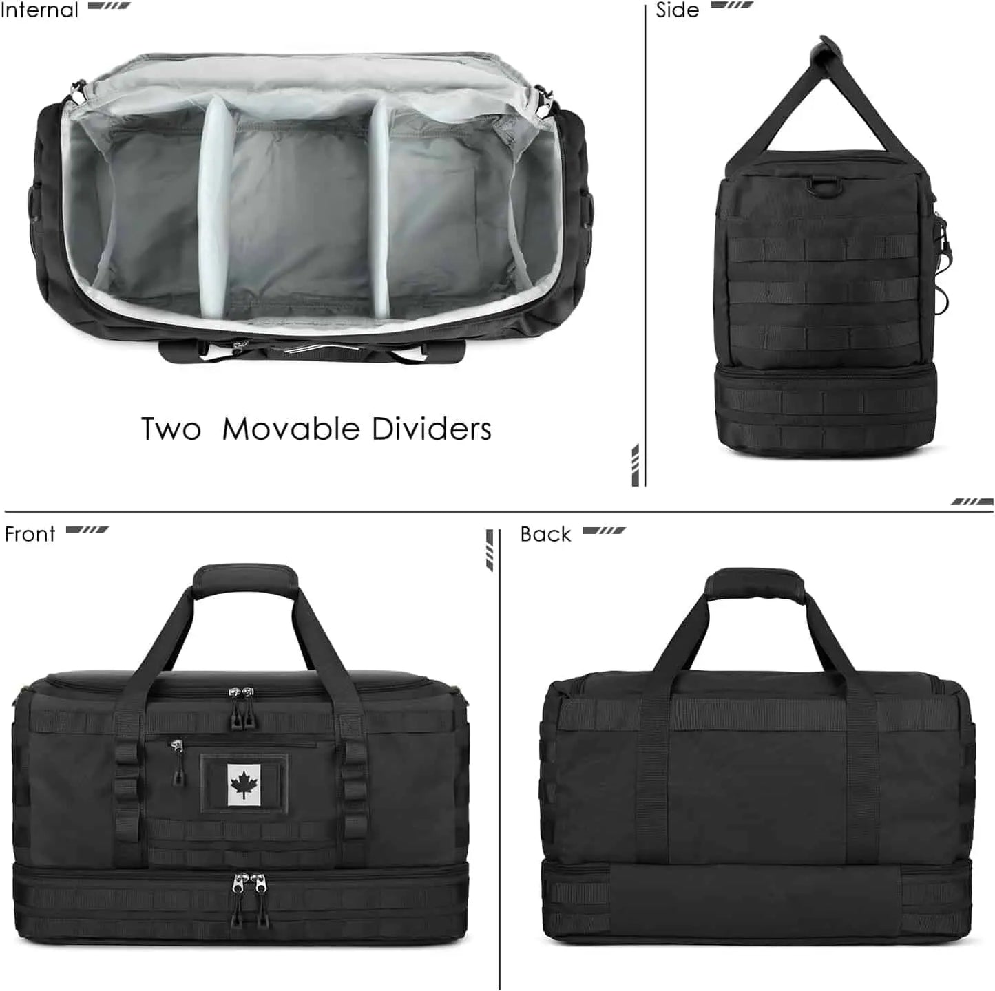 ETRONIK Tactical Travel Duffle Bag for Men – Carry-On Weekender Gym Bag with Shoe Compartment, Wet Pocket & Toiletry Bag – Military-Style Overnight Bag for Travel, Sports & Outdoor ETRONIK