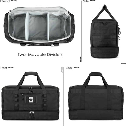 ETRONIK Tactical Travel Duffle Bag for Men – Carry-On Weekender Gym Bag with Shoe Compartment, Wet Pocket & Toiletry Bag – Military-Style Overnight Bag for Travel, Sports & Outdoor ETRONIK