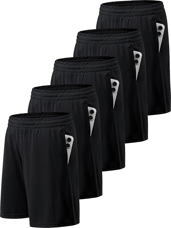 BVNSOZ Men’s Athletic Shorts – Quick-Dry Workout Shorts with Pockets & Elastic Waistband FitCore Supply