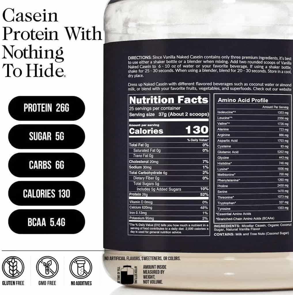 NAKED Micellar Casein Protein Powder Vanilla