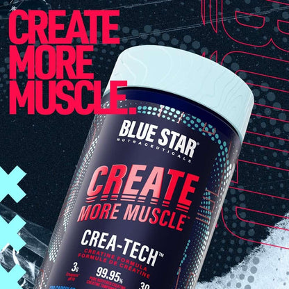 Blue Star Nutraceuticals CREA-TECH – Creapure® Creatine + Electrolytes Capsules – Muscle Growth, Hydration & Strength Support – 120 Veggie Capsules (30 Servings) – Made in Canada Blue Star Nutraceuticals