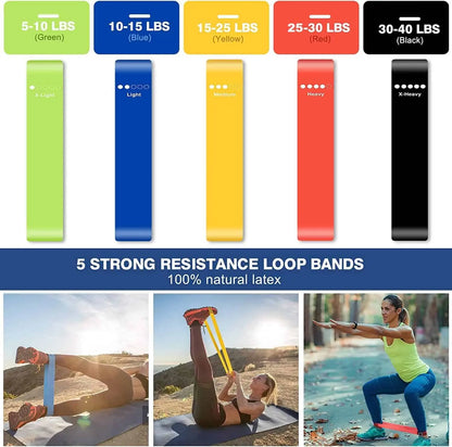Sensyne 16PCS Resistance Bands Set – Full Body Home Workout Kit with 150 lbs Stackable Bands, Loops, Handles & More SENSYNE