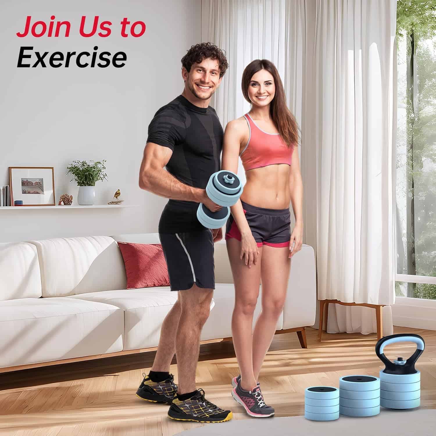 PASYOU 4-in-1 Adjustable Dumbbell Set | Converts to Barbell, Kettlebell & Push-Up Stand PASYOU