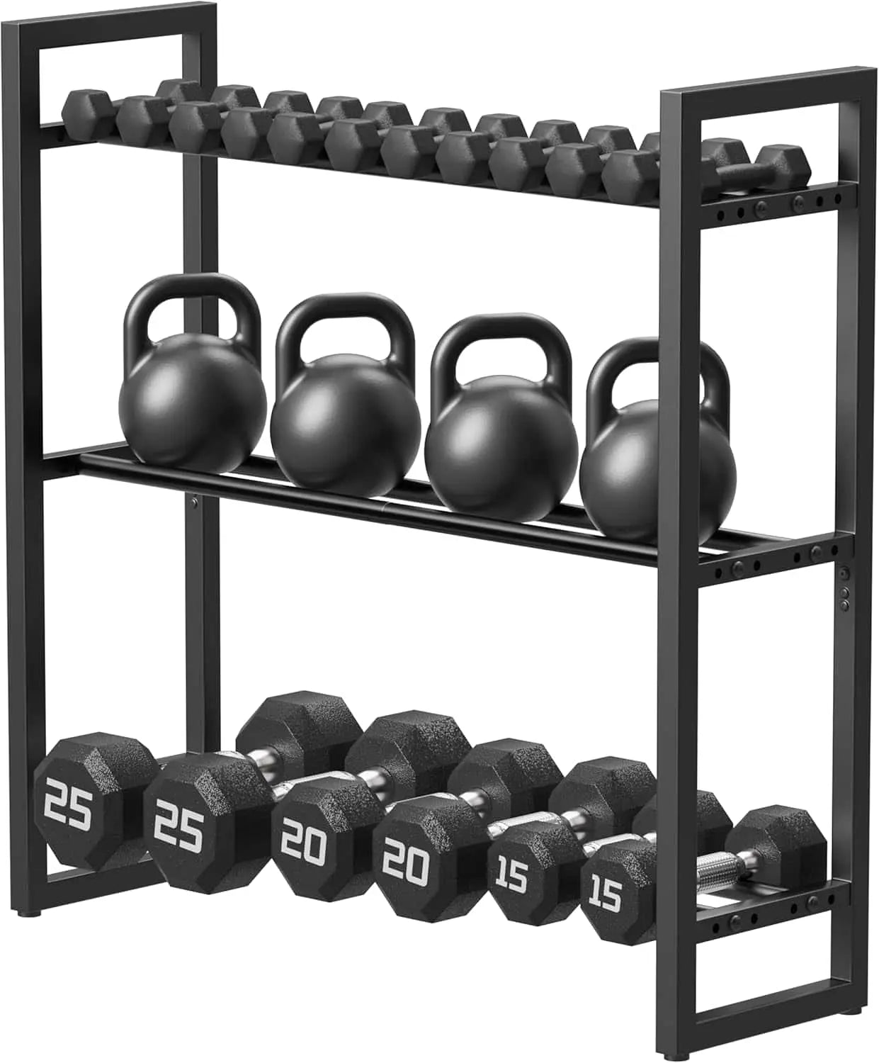 Pickpiff Adjustable 3-Tier Dumbbell Rack – Heavy-Duty Metal Weight Storage Stand (360 lb Capacity) Pickpiff