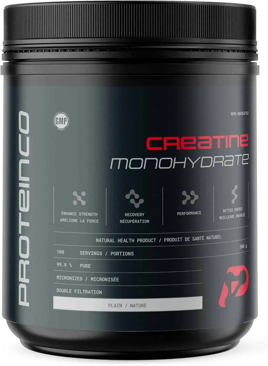 ProteinCo Creatine Monohydrate 500g – 99.9% Pure Micronized | 100 Servings | Muscle Growth & Strength | Vegan & Keto-Friendly ProteinCo