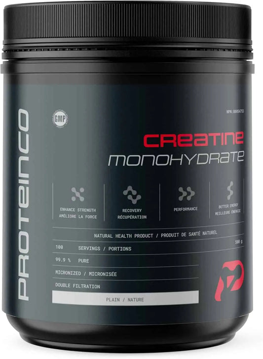 ProteinCo Creatine Monohydrate 500g – 99.9% Pure Micronized | 100 Servings | Muscle Growth & Strength | Vegan & Keto-Friendly ProteinCo