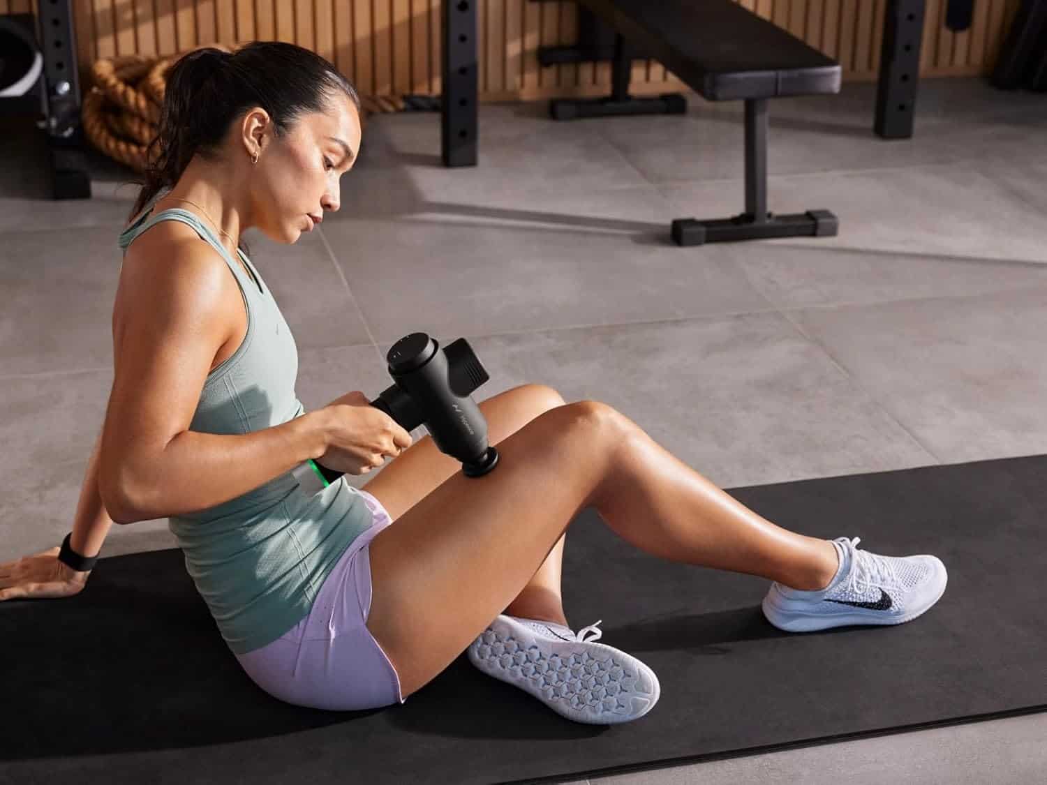 Hyperice Hypervolt 2 – Quiet Glide Percussion Massage Gun | 3 Speeds, 5 Head Attachments, Bluetooth App Integration FitCore Supply