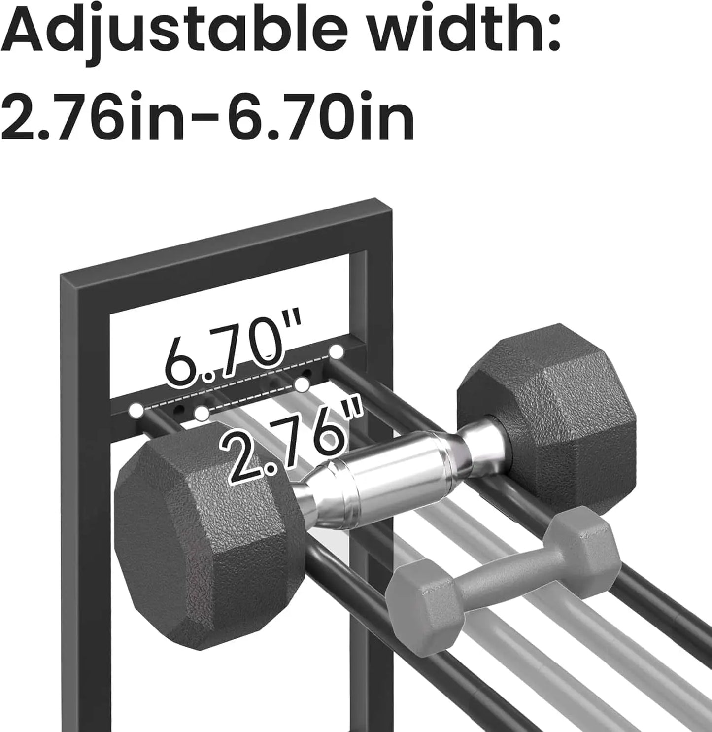 Pickpiff Adjustable 3-Tier Dumbbell Rack – Heavy-Duty Metal Weight Storage Stand (360 lb Capacity) Pickpiff