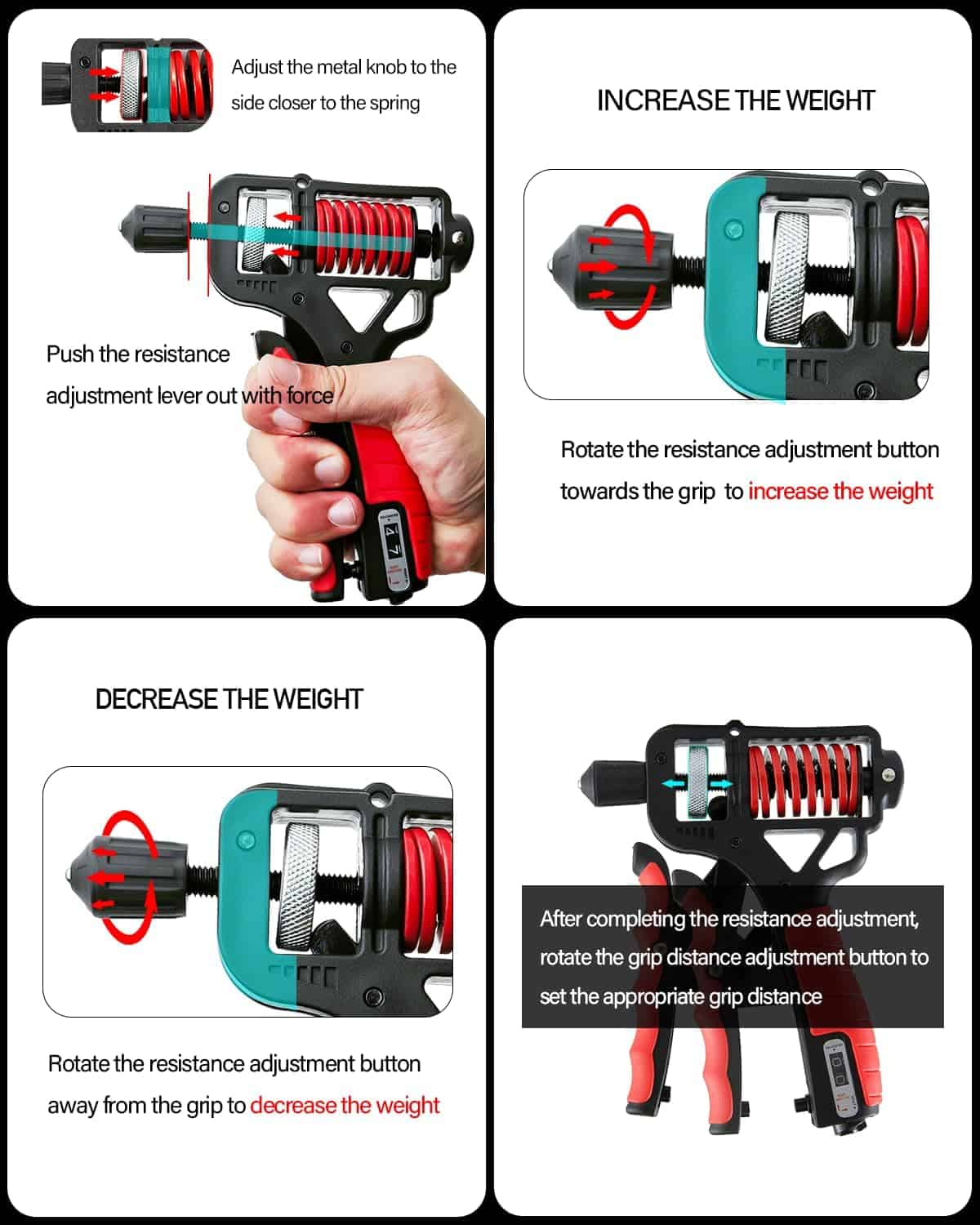 Adjustable Grip Strength Trainer with Counter – Dual High-Performance Spring Hand Gripper, 20-265 lbs (10-120kg) Resistance, Ergonomic Non-Slip Design for Forearm, Wrist, and Finger Exercise FitCore Supply