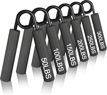 Heavy-Duty Grip Strength Trainer 6-Pack – Adjustable Hand Grip Strengthener Set (50-300 lbs) FitCore Supply